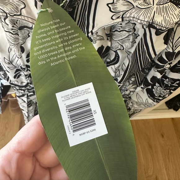 Farm Rio Flower Leopards Collared Midi Dress - NWT - Picture 6 of 7